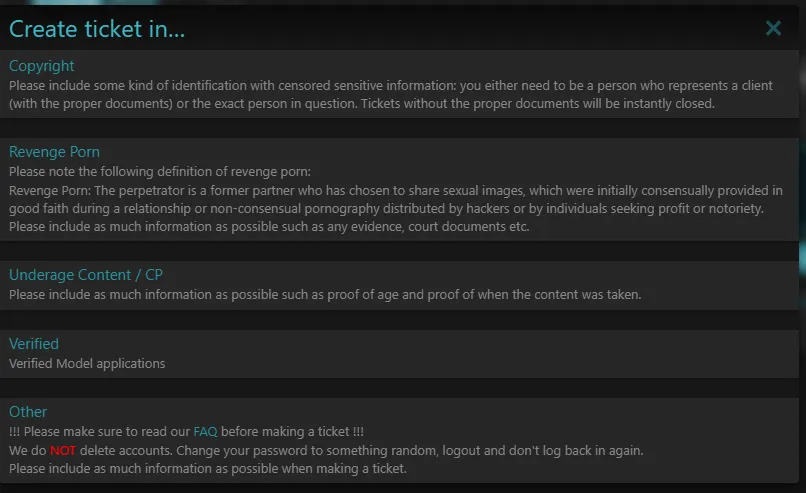 SimpCity ticket category selection
