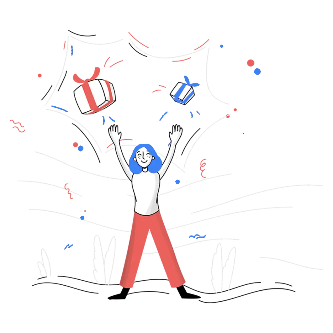 Colorful illustration of people celebrating at a party, representing the freedom of protecting all your creator accounts