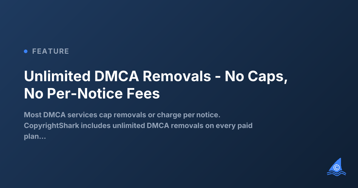 Unlimited DMCA Removals: No Caps, No Per-Notice Fees